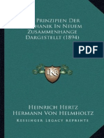 Herz H BUCH Die Prinzipien Der Mechanik in Neuem Zusammenhange Dargestellt 1894 342