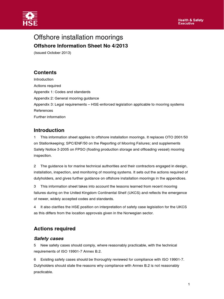 Offshore Mooring Standards | PDF | Safety | Regulatory Compliance
