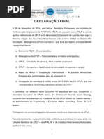 declarao 1 edio de encontros empresariais 26 novembro 2014