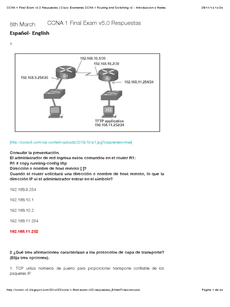 Ccna 1 Final Exam Online