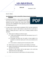 Modification To Offer For Sale (OFS) of Shares Through Stock Exchange Mechanism