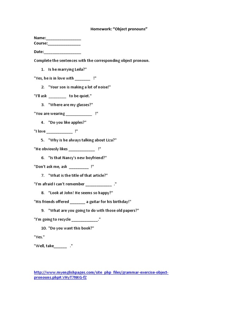 Practice pronoun worksheets image