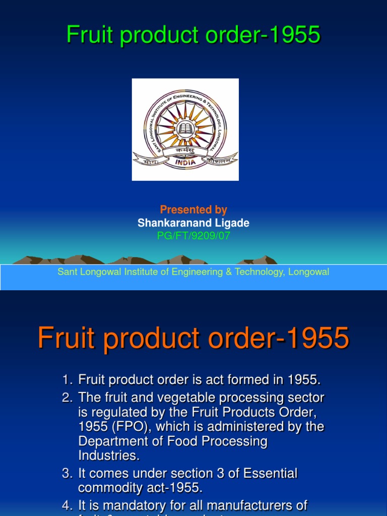 Fruit product order1955.ppt Fruit Preserves Food And Drink