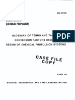 Glossary of Terms and Table of Conversion Factors Used in Design of Chemical Propulsion Systems