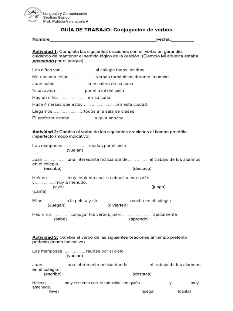 Conjugacion de Verbos | PDF | Verbo | Sintaxis