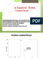 Análise Espectral- Ácidos Carboxílicos