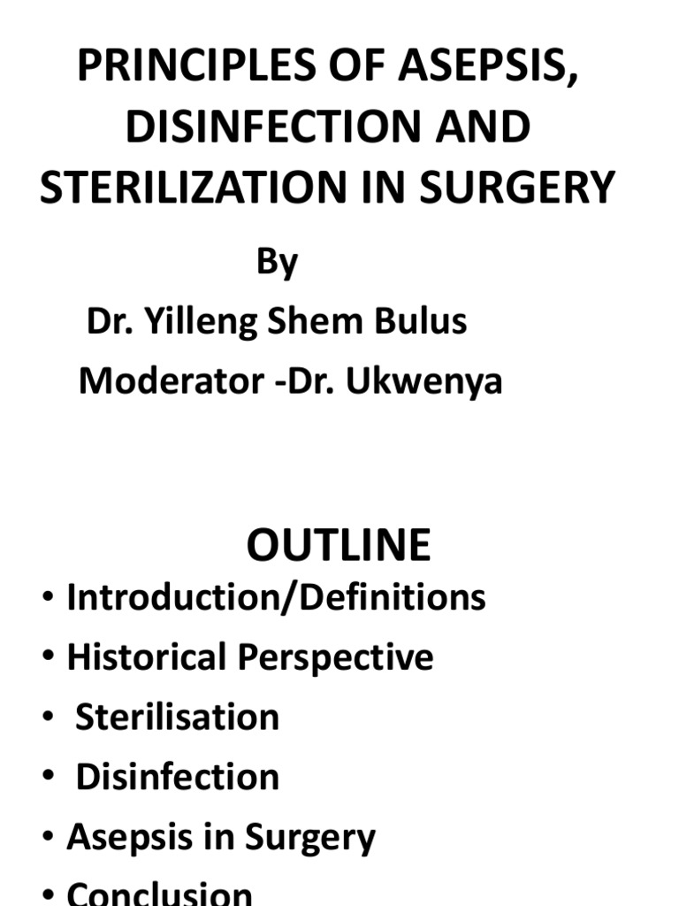 Principles of Asepsis, Disinfection and Sterilization in PDF