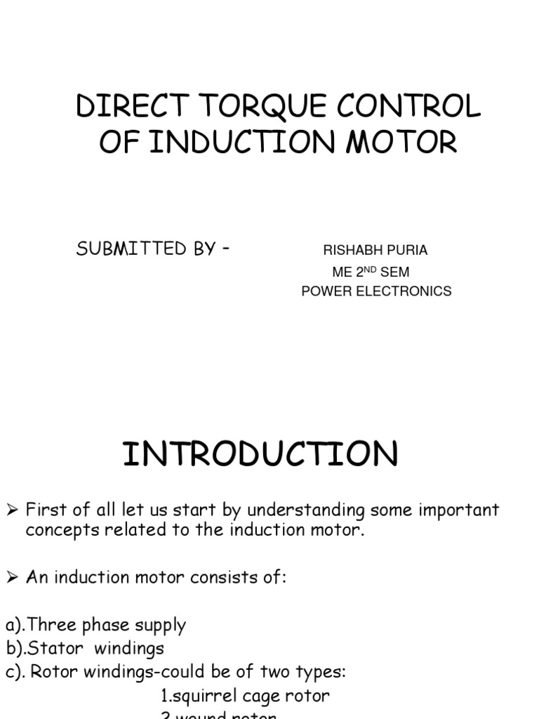 Direct Torque Control of Induction Motors | PDF | Magnetic Devices ...