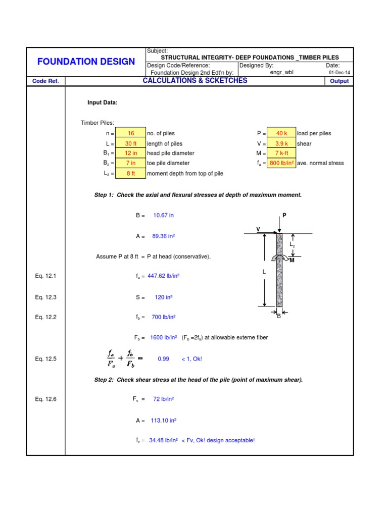 Foundation Design for Timber and Pipe Piles | PDF | Deep Foundation ...