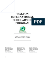 Walton International Scholarship Program Application Form