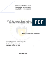 Investigación Sobre Los Centros de Lavado de Autos en Lima