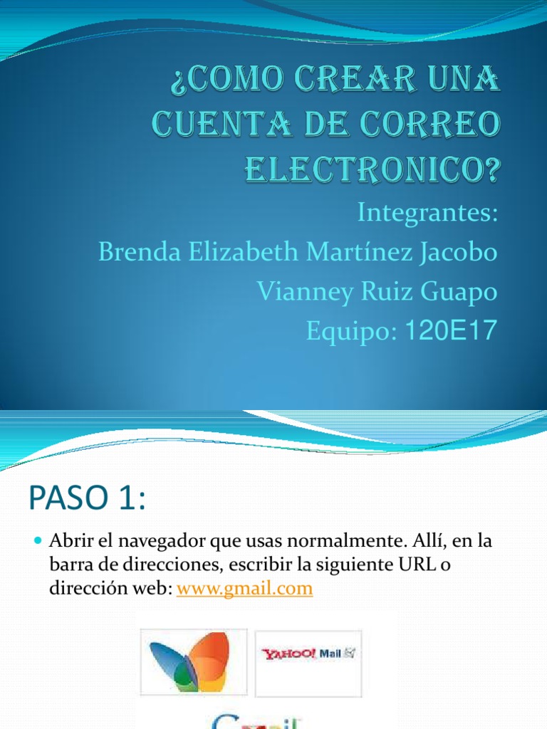 Como Crear Una Cuenta de Correo Electronico | PDF