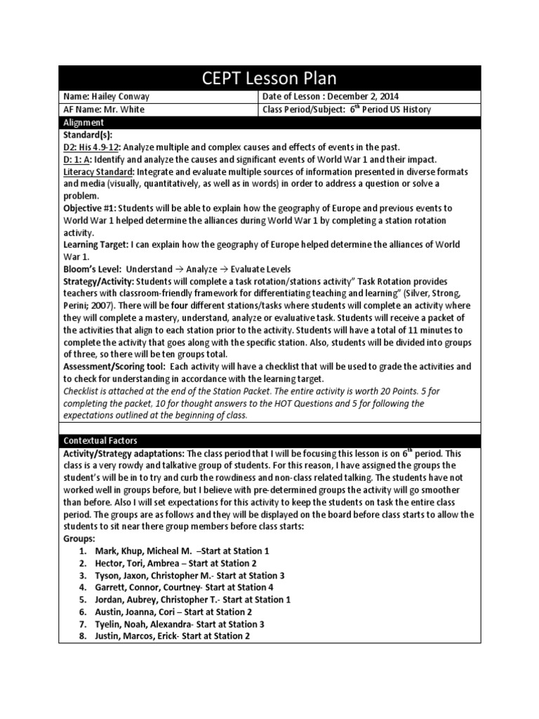 Lesson Plan 4 | PDF | Lesson Plan | Educational Assessment