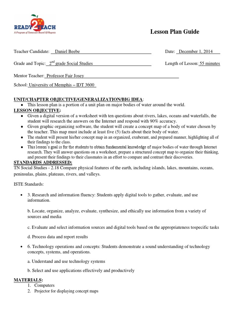 Second Lesson Plan - Daniel Beebe - Idt | PDF | Lesson Plan | Epistemology