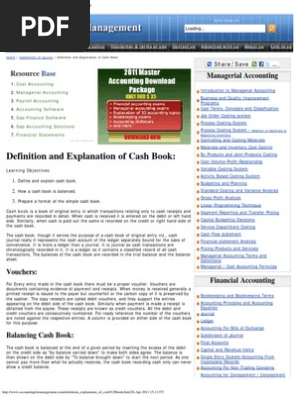 Cash Book - Definition, Explanation and Format of Cash Book