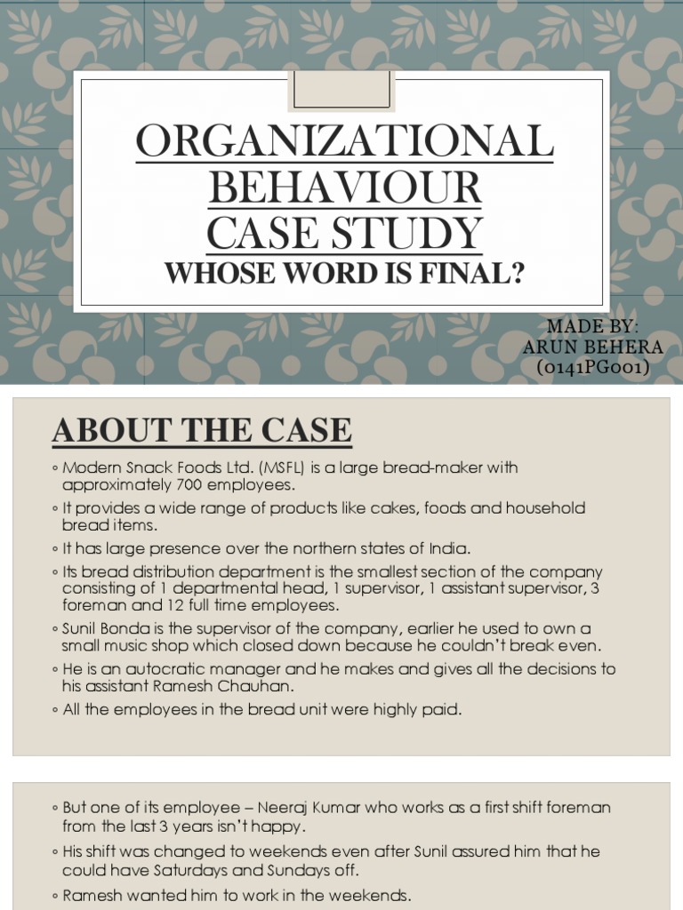 Free organizational behavior case studies image
