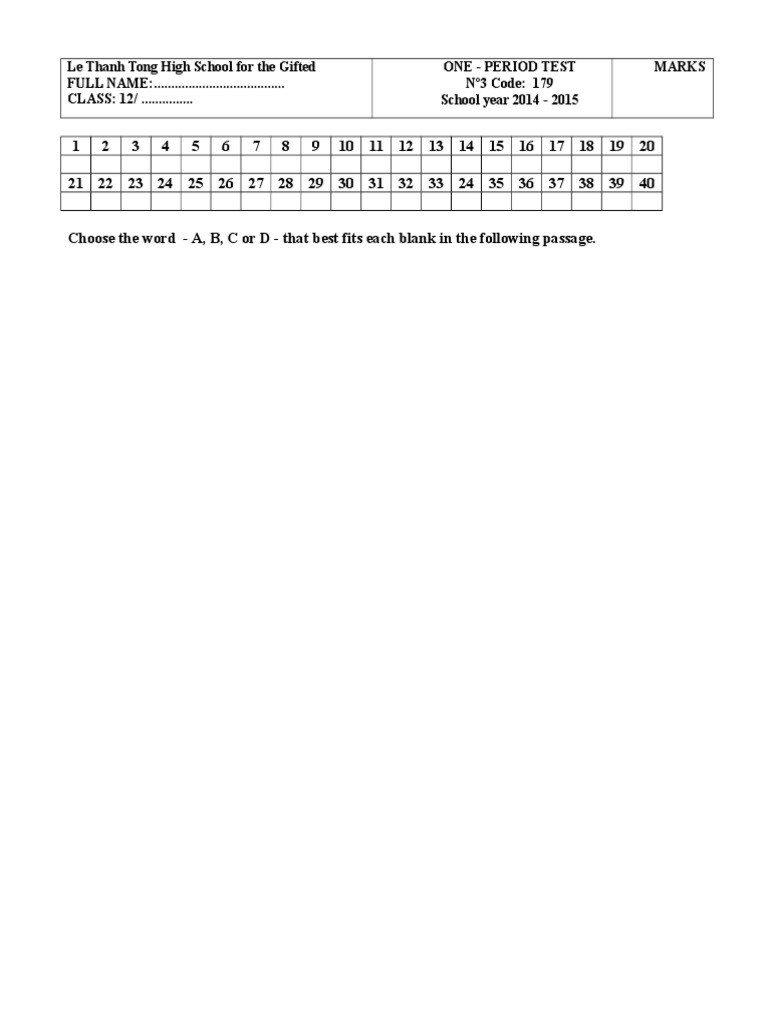 12th Grade Test at Le Thanh Tong High School | PDF | Teaching Methods ...