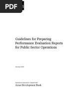 Guidelines For Preparing Performance Evaluation Reports For Public Sector Operations