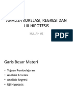 Analisa Korelasi, Regresi Dan Uji Hipotesis