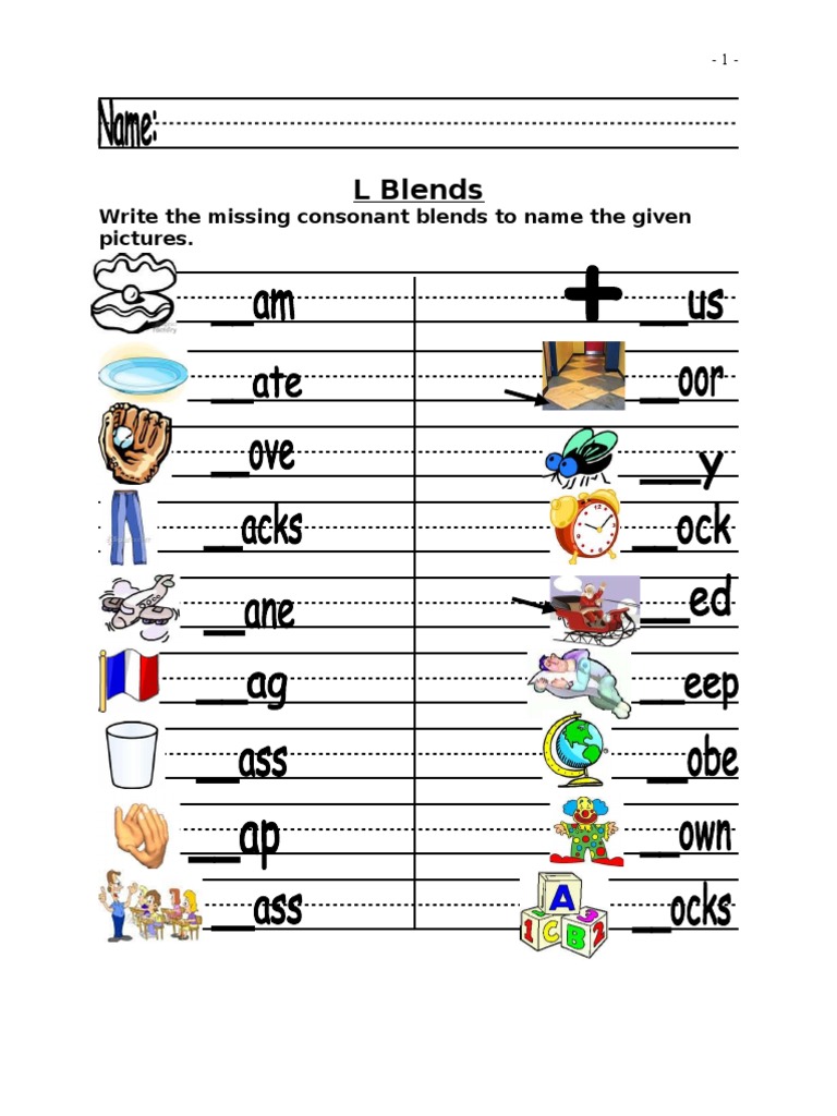 l-blends-worksheets