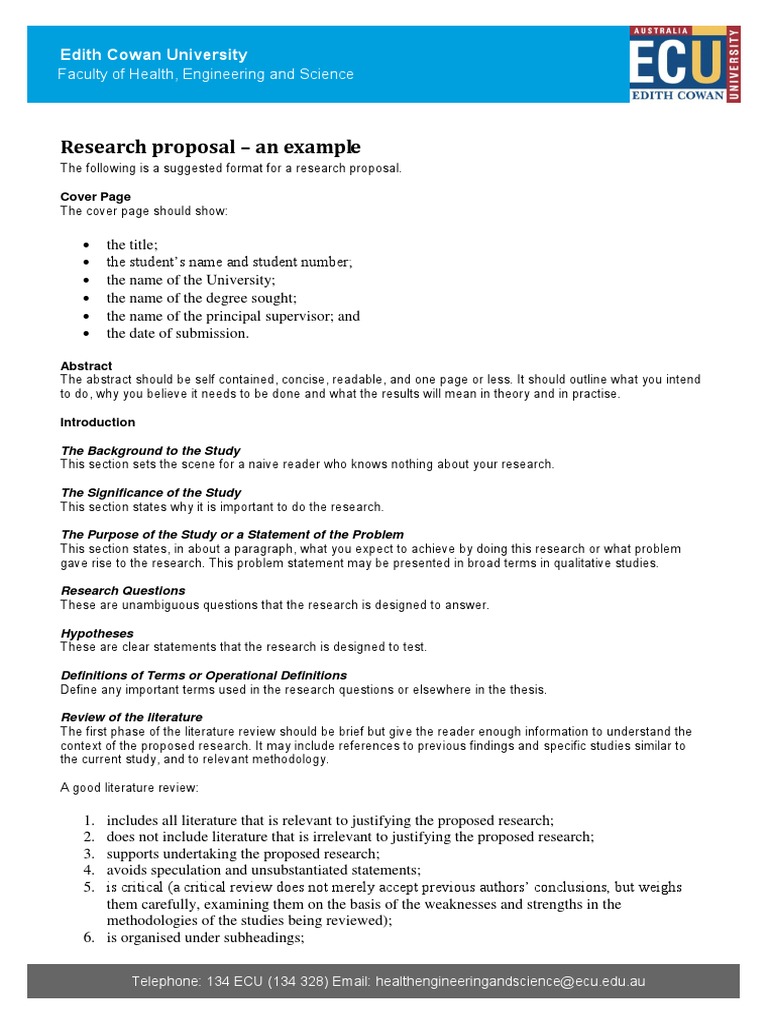 Research Proposal an Example Abstract (Summary) Theory