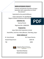 "Summer Internship Project": Tapmi School of Business Manipal University Jaipur