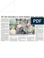 20% of The Poor Admitted To Welfare Homes Have Mental Illness, 25 Mar 2009, Berita Harian