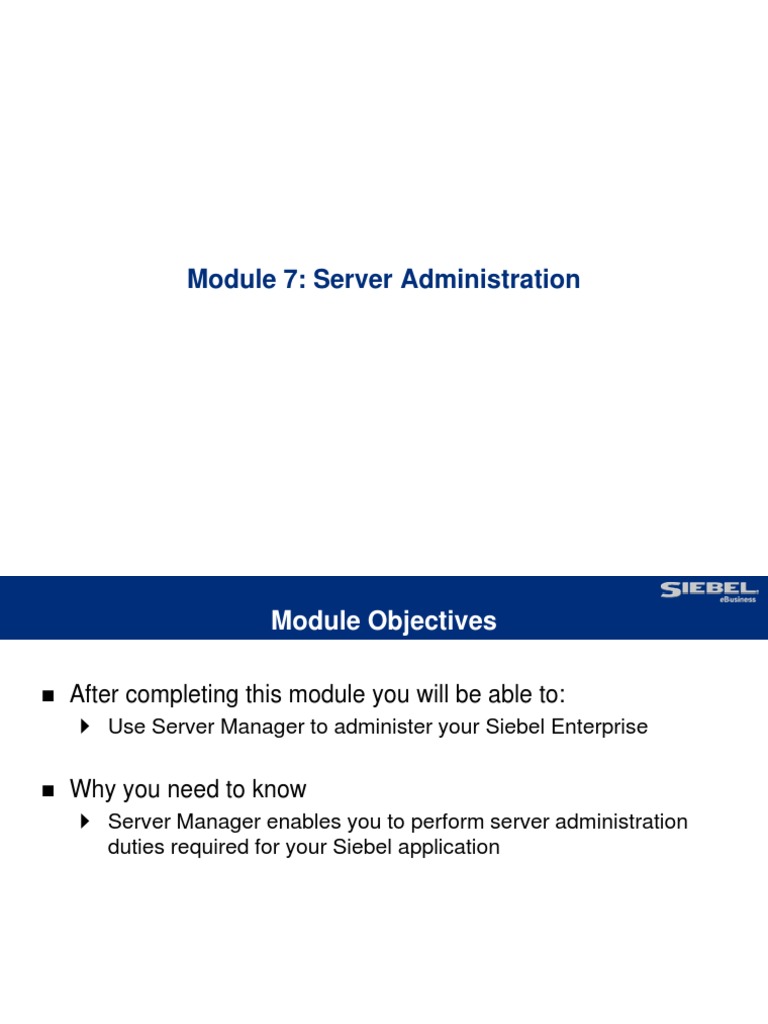 Siebel Server Administration Guide | PDF | Server (Computing ...