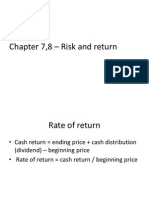 Chapter 7,8 – Risk and Return