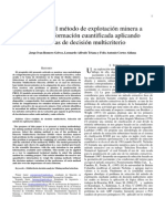 Papper's.- Seleccion Metodo Explotacion Minera Apartir Informacion Cuantificada, Usando Tecnicas Decision Multicriterio