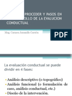 Forma de Proceder y Pasos en El Desarrollo de La Evaluación Conductual