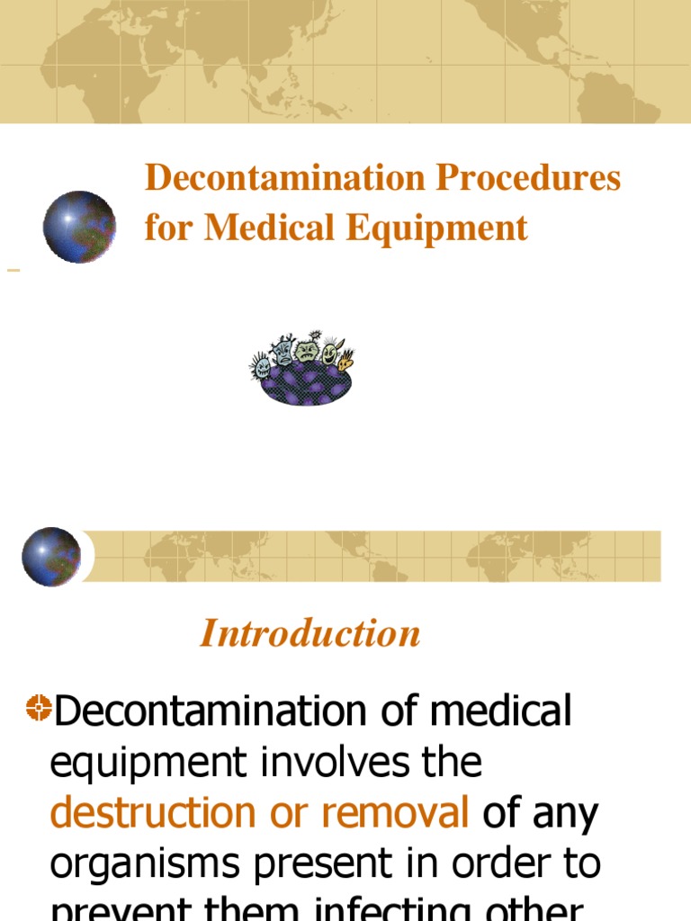 Decontamination Procedures T PDF Sterilization (Microbiology) Disinfectant