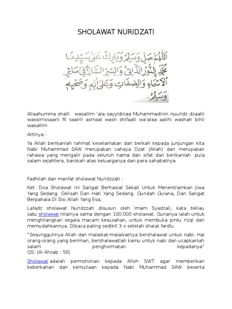 Sholawat Nuridzati