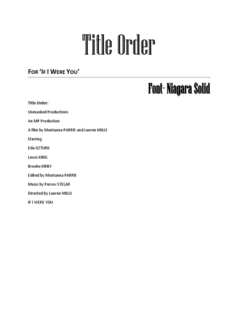 Title Order | PDF | Art