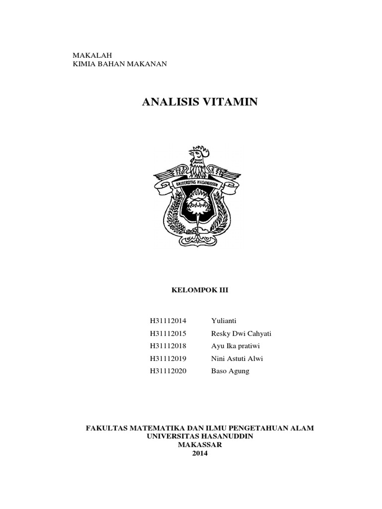 Makalah Analisis Vitamin Docx