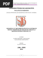 Proyecto - Sistema de Ventas y Reservas de Pasajes en Linea