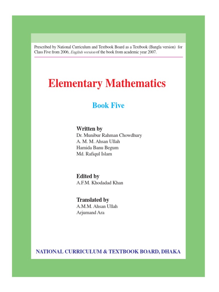 Class Five Elementary Mathematics Guide | PDF | Division (Mathematics ...