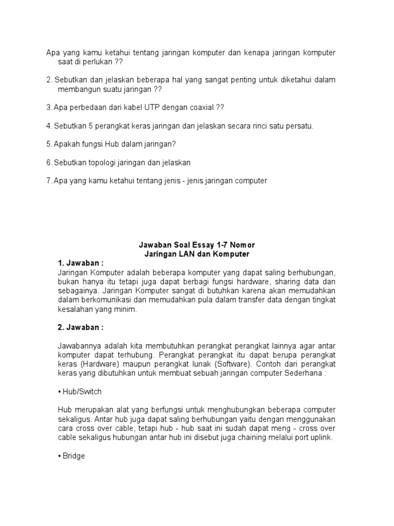 Apa Yang Kamu Ketahui Tentang Jaringan Komputer Dan Kenapa Jaringan
