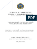 Procesos de Auditoría en Sistemas de Información en La Empresa Industrial