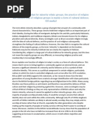 Download Assess the view that for minority ethnic groups the practice of religion and membership of religious groups is mainly a form of cultural defense by Basil36958 SN248926202 doc pdf