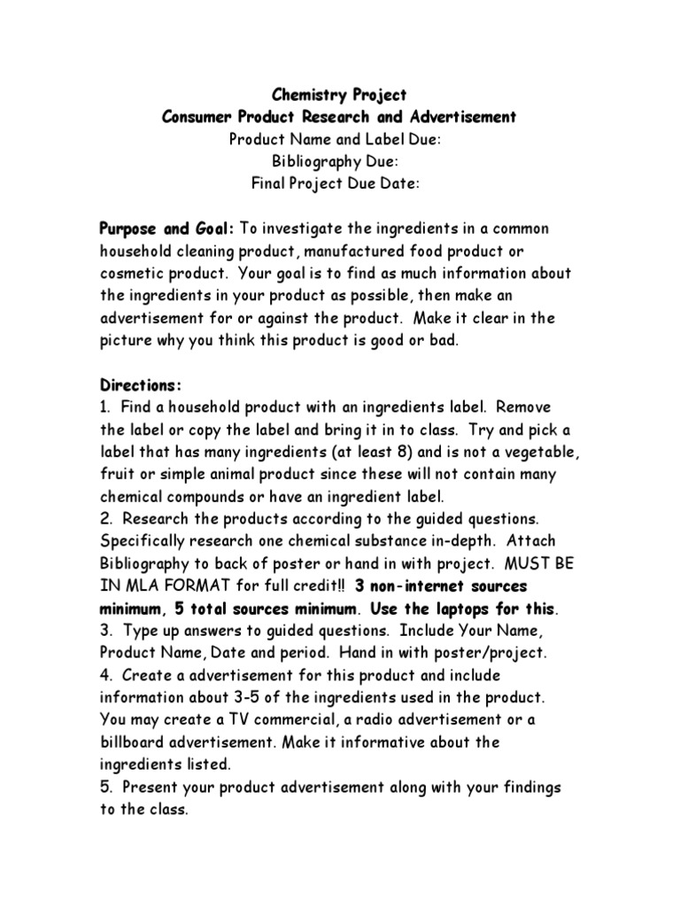 Chemistry Project Advertisement | PDF | Chemical Substances | Advertising