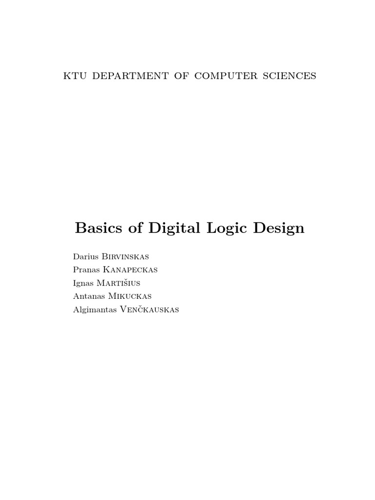 Basics of Digital Logic Design Book | PDF | Boolean Algebra | Teaching ...