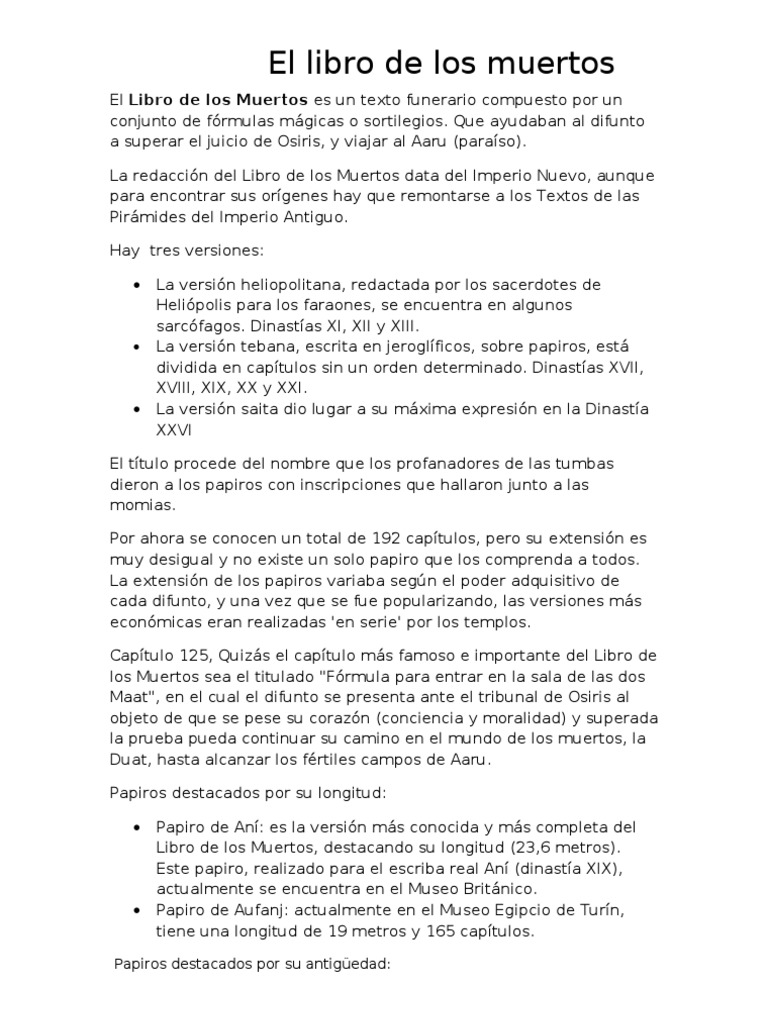 El Libro de Los Muertos
