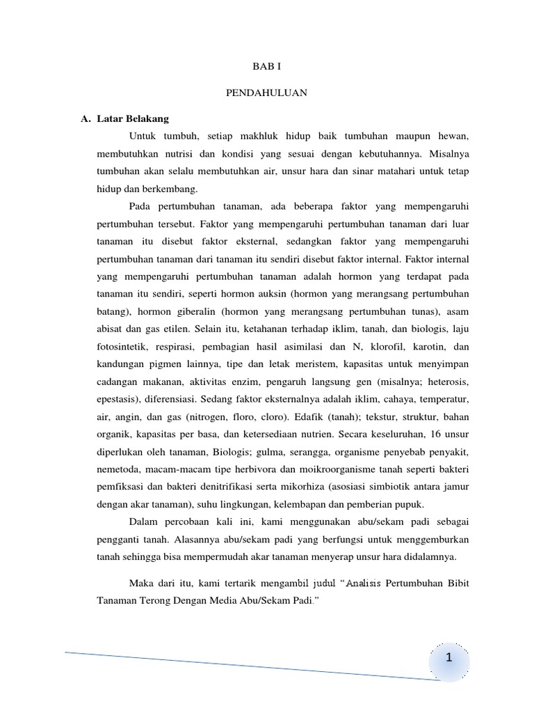 laporan penelitian pertumuhan tanaman terong laporan penelitian pertumuhan tanaman terong