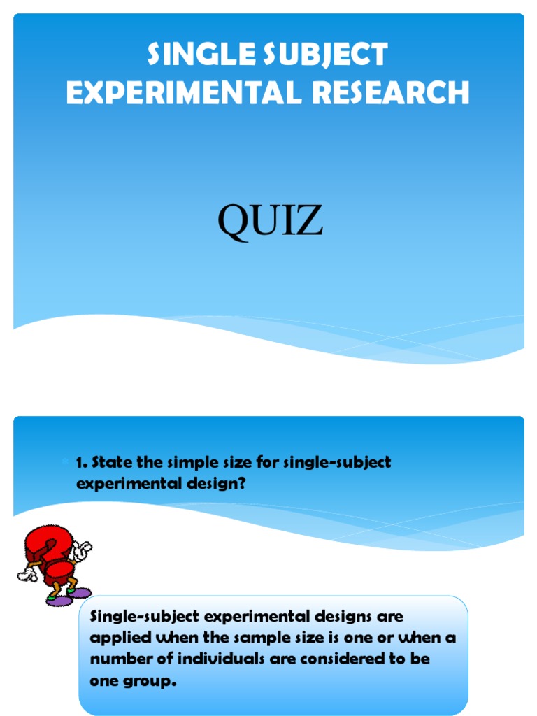 Soalan Single Subject Experimental Research  Design Of 