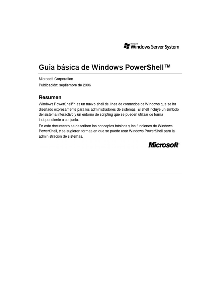 Guía Básica de Windows PowerShell | PDF