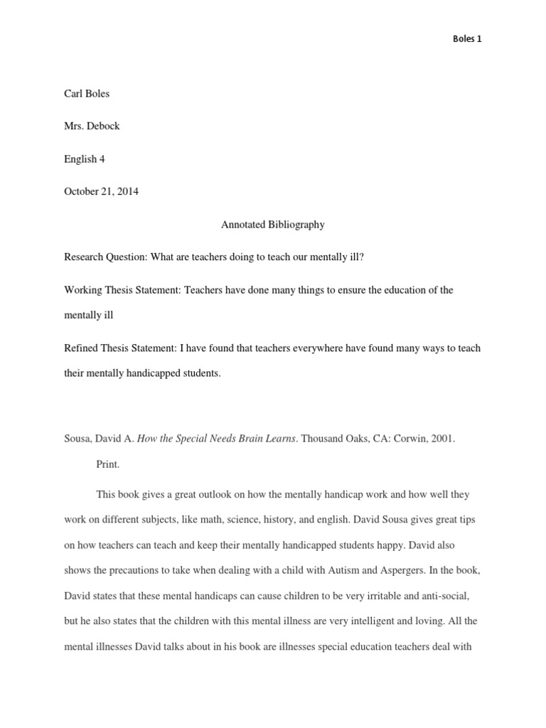 Annotated bibliography example mla image