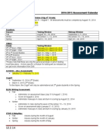 Assessment Calendar 2014-2015 Updated 12 2 14