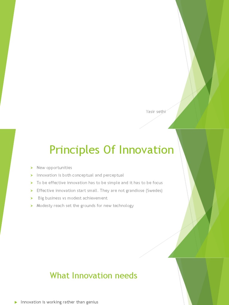 Principles of Effective Innovation | PDF