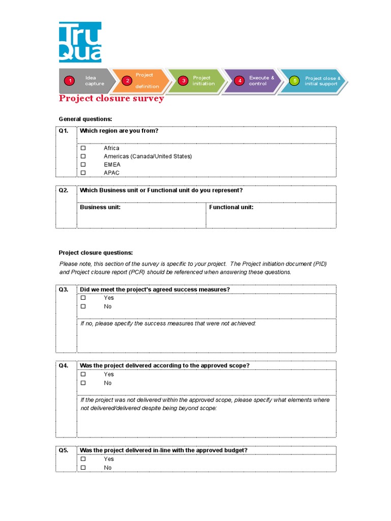 Project Closure Survey Results | PDF | Accountability | Leadership